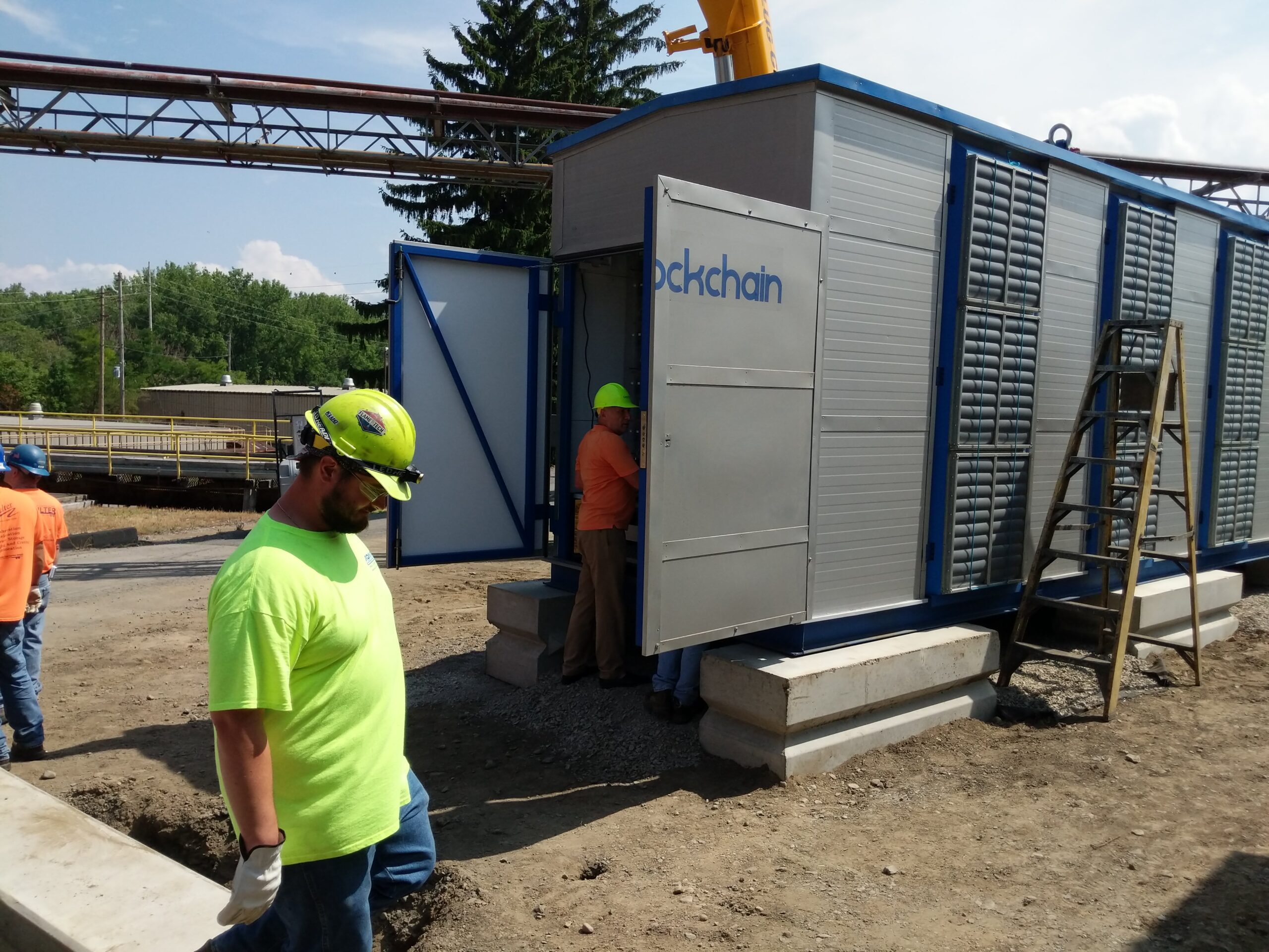 photo process Behind the meter power plant Bitcoin mining